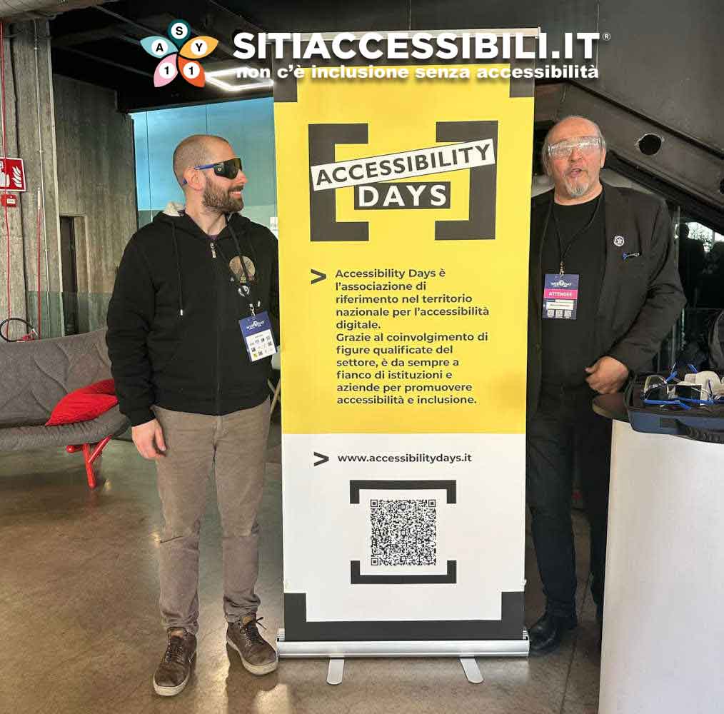 Donato e Mattia allo stand di Accessibility Days