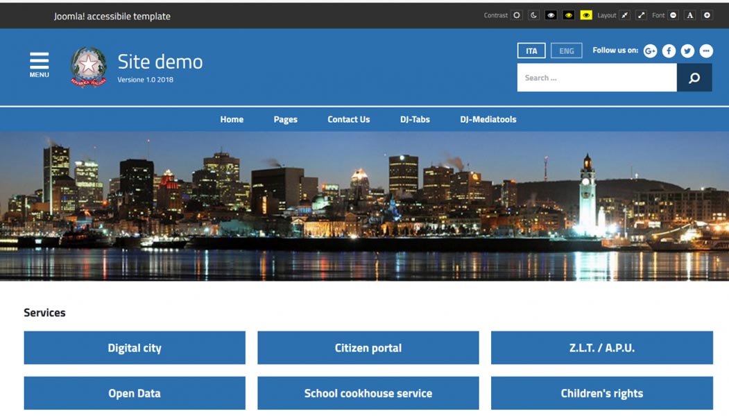screen shoot template accessible Joomla 3 siti accessibili