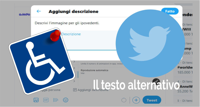 Il testo alternativo in twitter