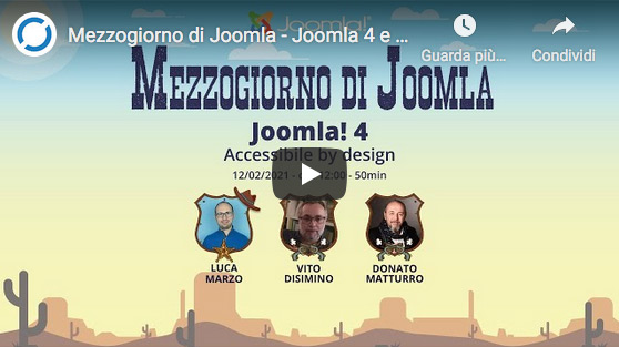 Webinar: "L'accessibilità è una caratteristica di Joomla 4"