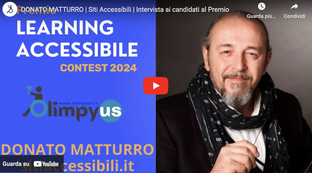 Intervista a sitiaccessibili.it - Premio "Learning accessibile"