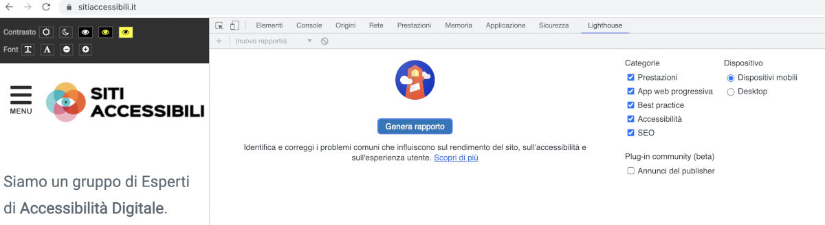 rapporto sito accessibile