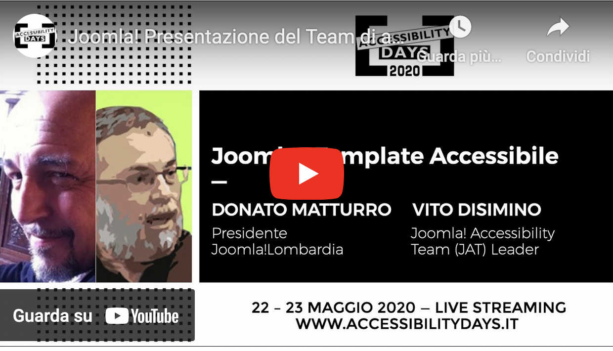  intervento di Donato Matturro e Vito Disimino agli accessibility days 2020