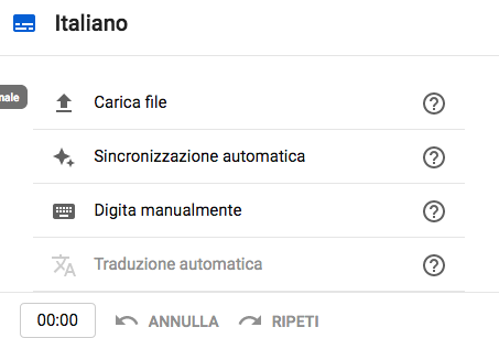Caricamento di file di didascalie o trascrizioni in un video su youtube